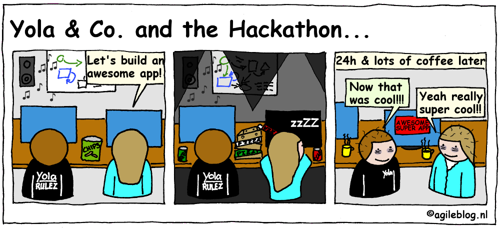 Yola and Co. and the Hackathon comic.