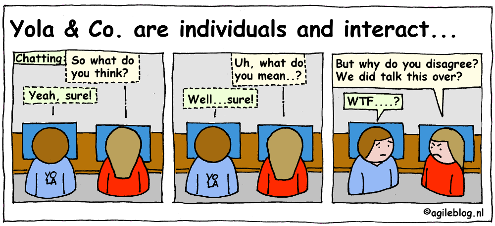 Yola and Co. are individuals and interact comic.